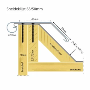 KliQ-deklijst zink 135 graden, 3 meter - Afbeelding 5